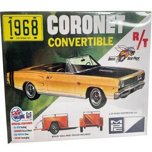 MPC 1968 Dodge Coronet Convertible & Trailer 1/25 Model Car Kit NEW